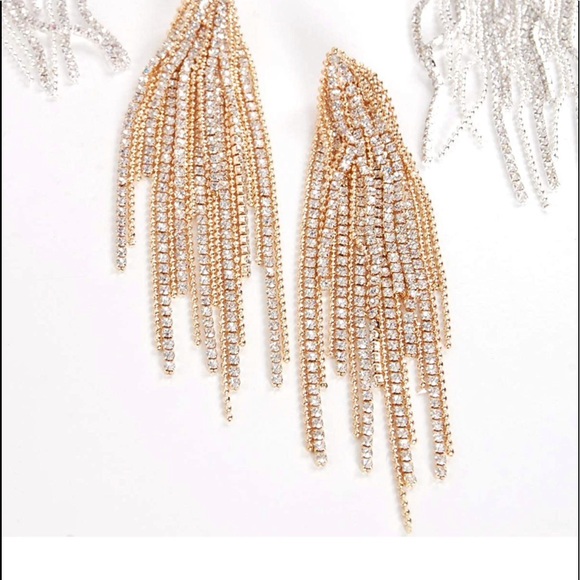 🔥4/$20 Glam Crystal rhinestone tassel fringe Earrings safe & Hypoallergenic - Picture 4 of 8
